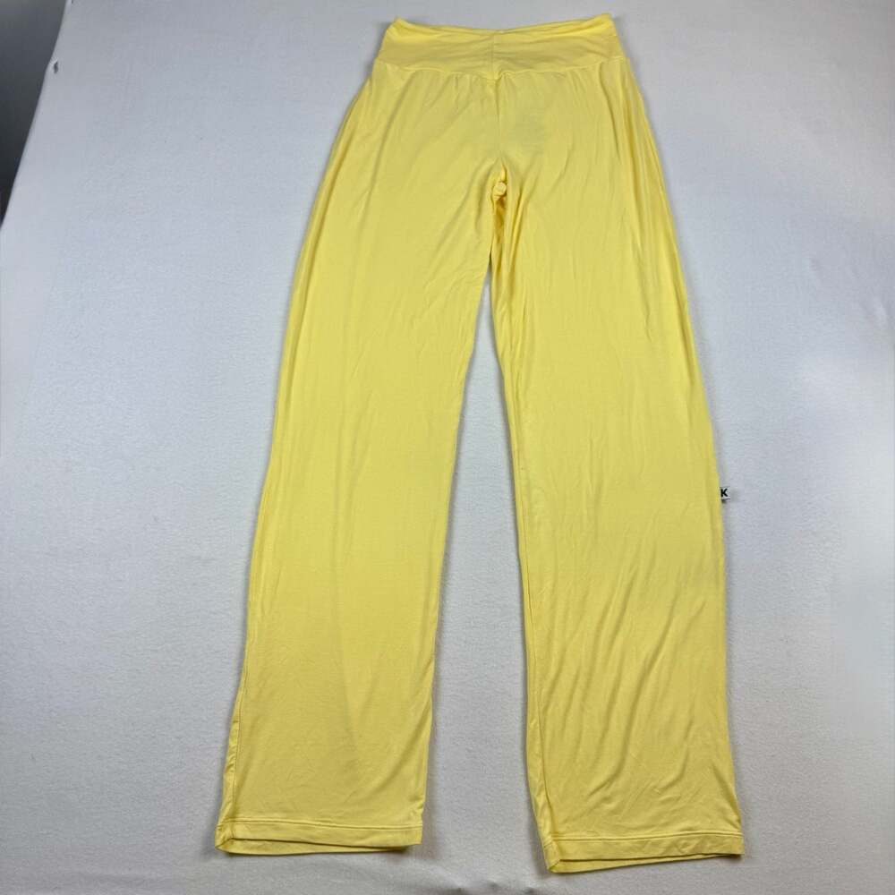 Kikee Butter Yellow High-Waist Viscose Bamboo Lounge Yoga Pants